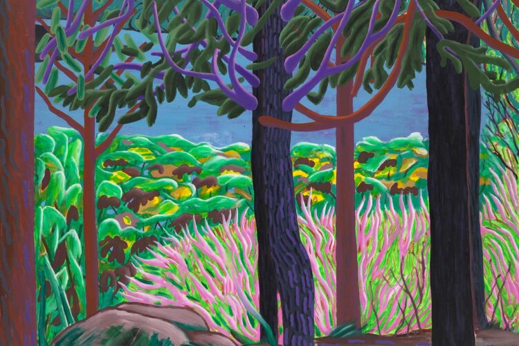 An image of an artwork called "chongqing lake" By artist Zhu Zi. This artwork is exhibited in the Tender Comrade exhibition in the White Rabbit Gallery