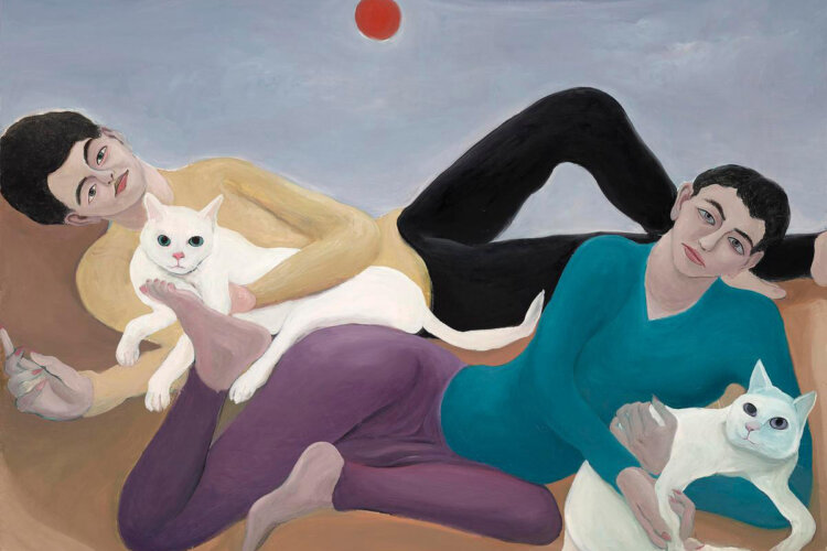 White Rabbit Gallery, Tender Comrade exhibition. Artist: Ge Hui. Artwork: Two White Cats