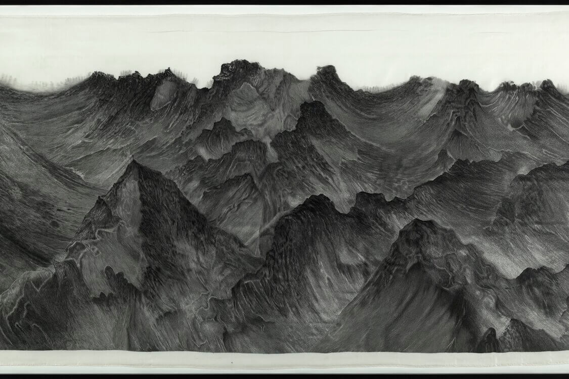 Chinese embroidery of a violent ocean